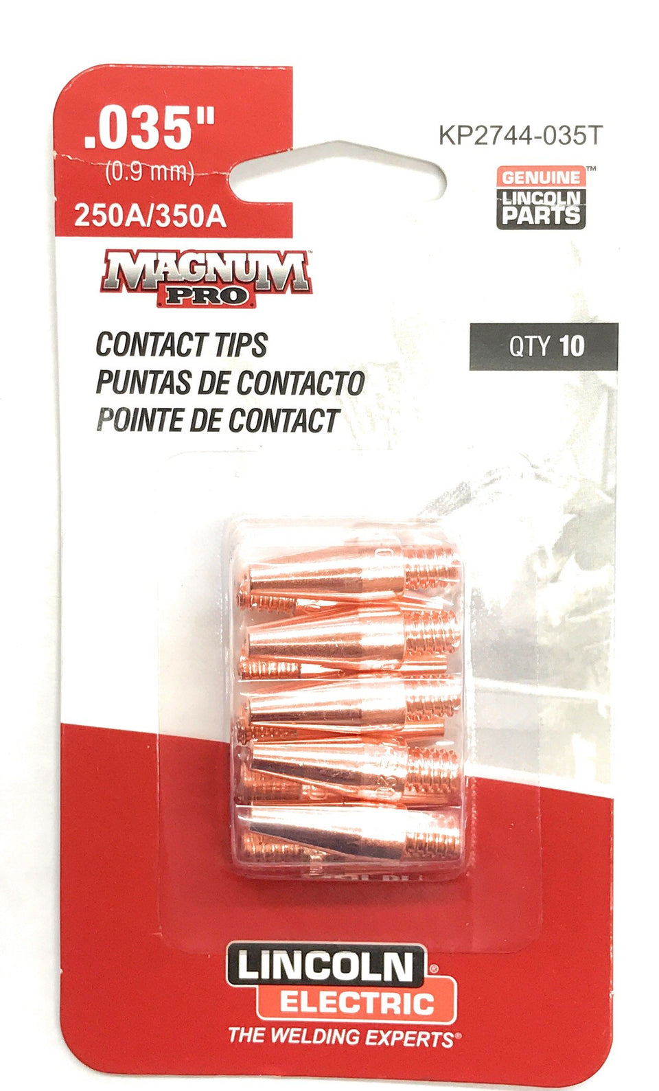 Zebre Lincoln 350A tapered tip contact for MIG welding improves arc stability and feed accuracy