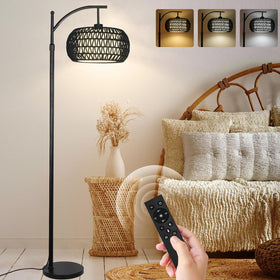 ZECOXOL Arc floor lamp with 3 color temperatures for versatile ambience