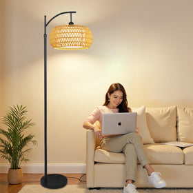 ZECOXOL Arc lamp with two shades offers versatile styles.