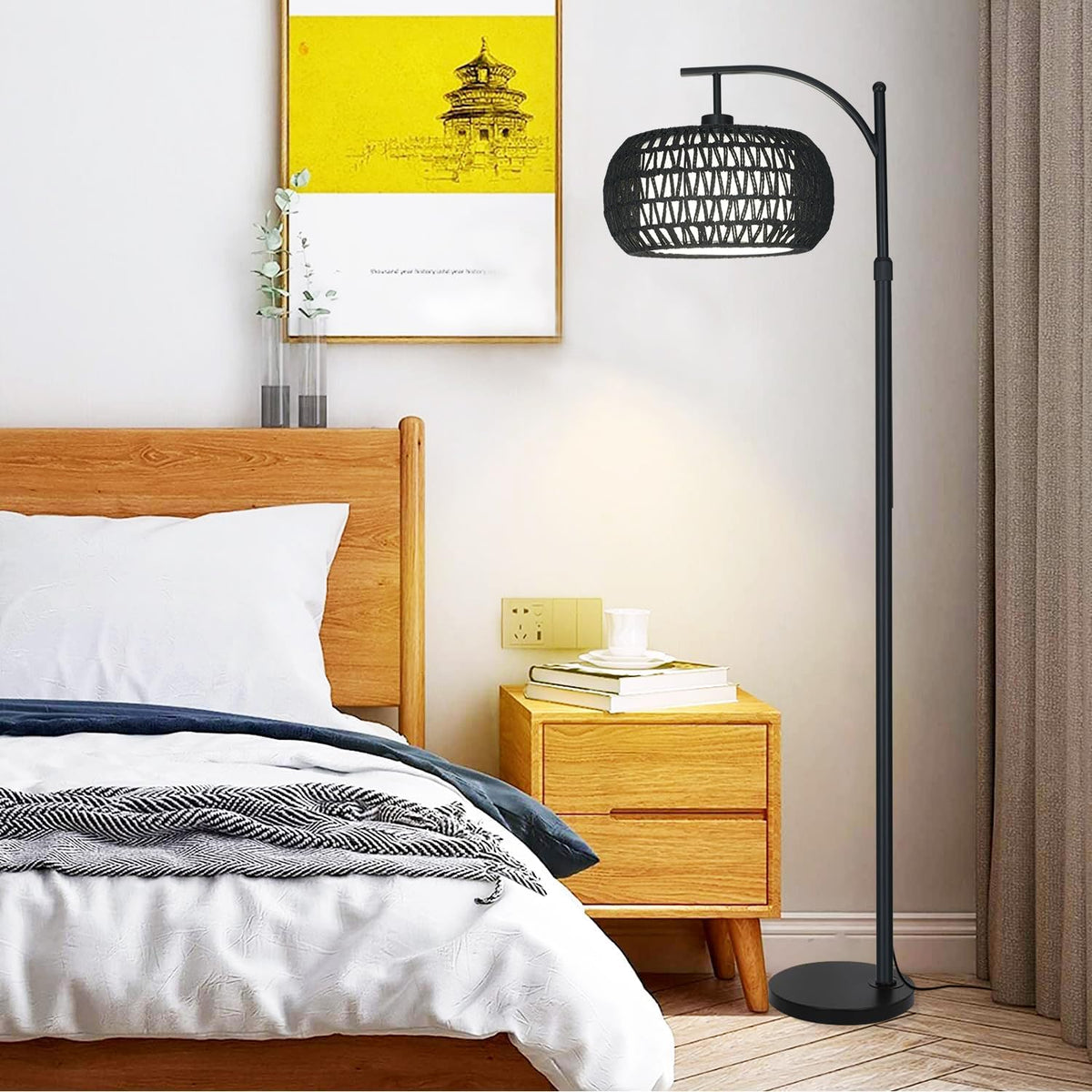 ZECOXOL Arc floor lamp living room ambience booster with timeless silhouette
