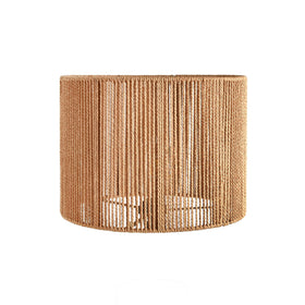ZECOXOL boho lamp shade close-up shows woven rattan texture for warm ambience.