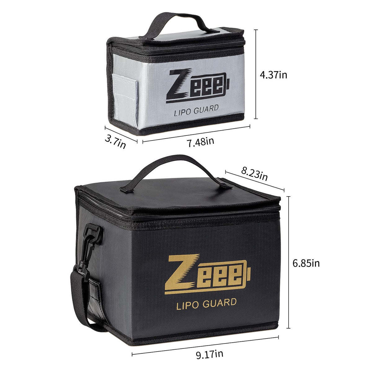 Zeee LiPo Bag during charging shown for containment.