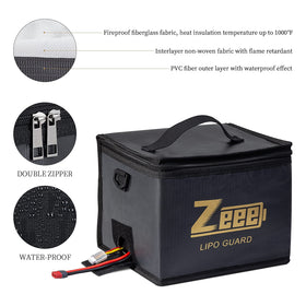 Zeee LiPo Bag portable design suitable for safe transport.