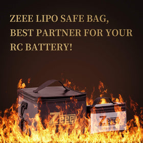 Zeee LiPo Bag 2-pack provides convenient storage options.