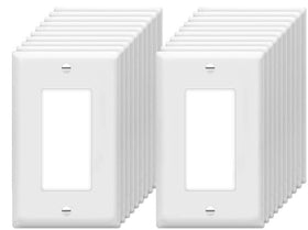 ZEFTV decorator wall plate 1-gang white, enhances outlets and protection