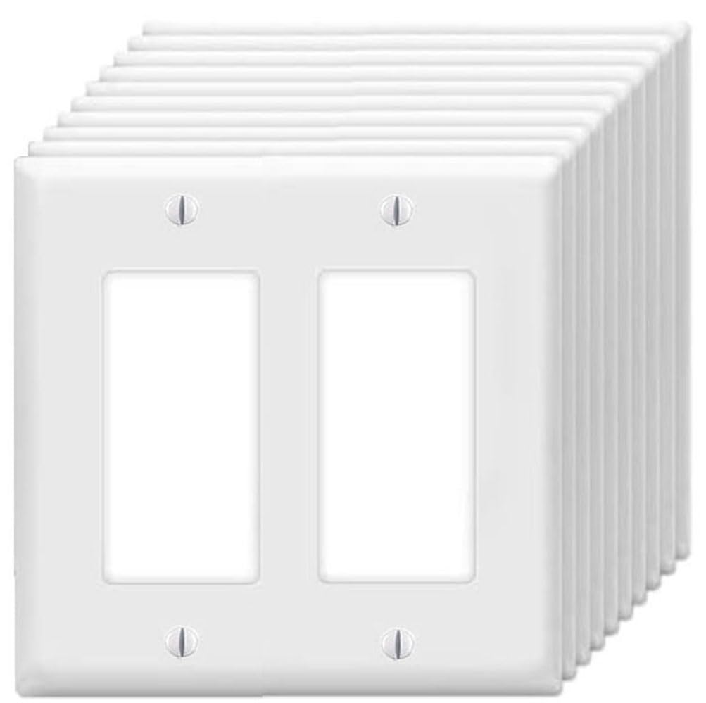 ZEFTV decorator wall plate 2-gang white on outlet for a clean, finished look.