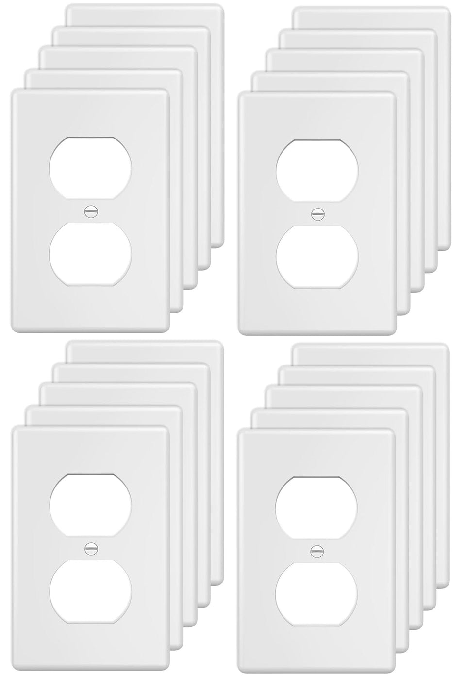 ZEFTV duplex wall plate 1-gang white provides a clean, organized outlet look.