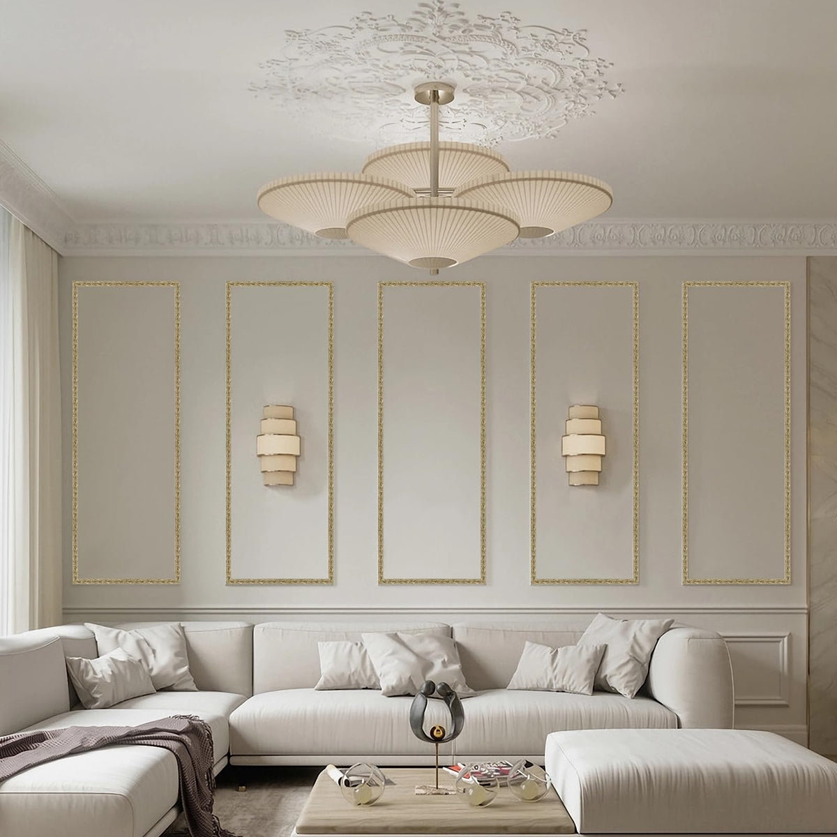 Zefuriam ceiling decor trim emphasizes height with a chic touch