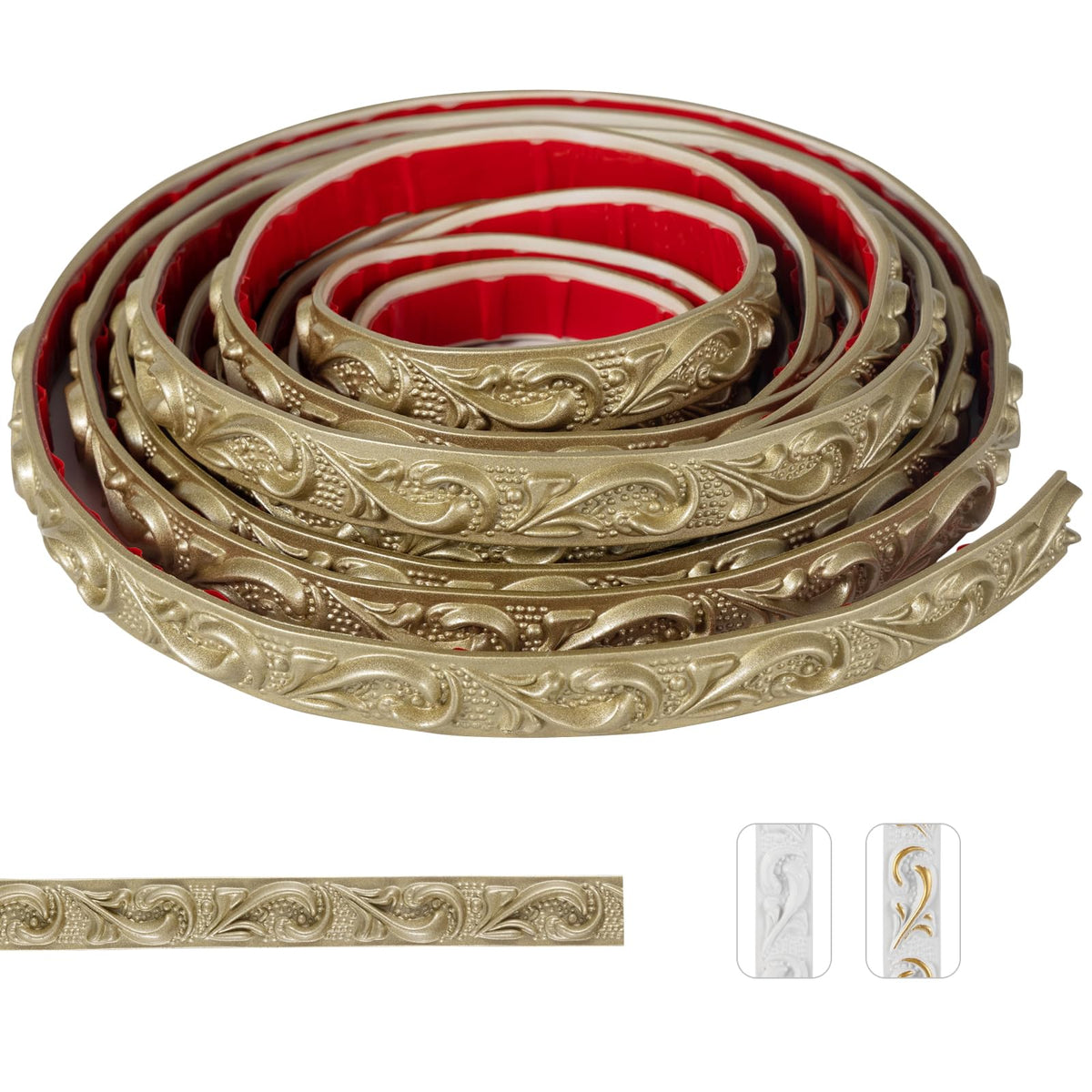 Zefuriam champagne gold crown molding 16.4 ft adds luxury to ceilings and walls
