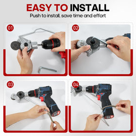 Zehnschön Nibbler fitting securely to a variety of drills for easy upgrades.