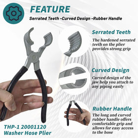Zeikiwe THP-1 20001120 curved jaw enables firm grip in tight spaces
