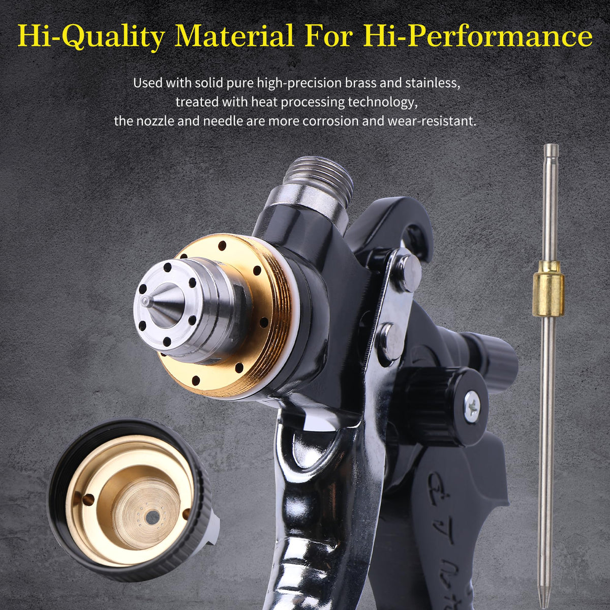 Zeinlenx HVLP spray gun aluminum body offers lightweight durability.