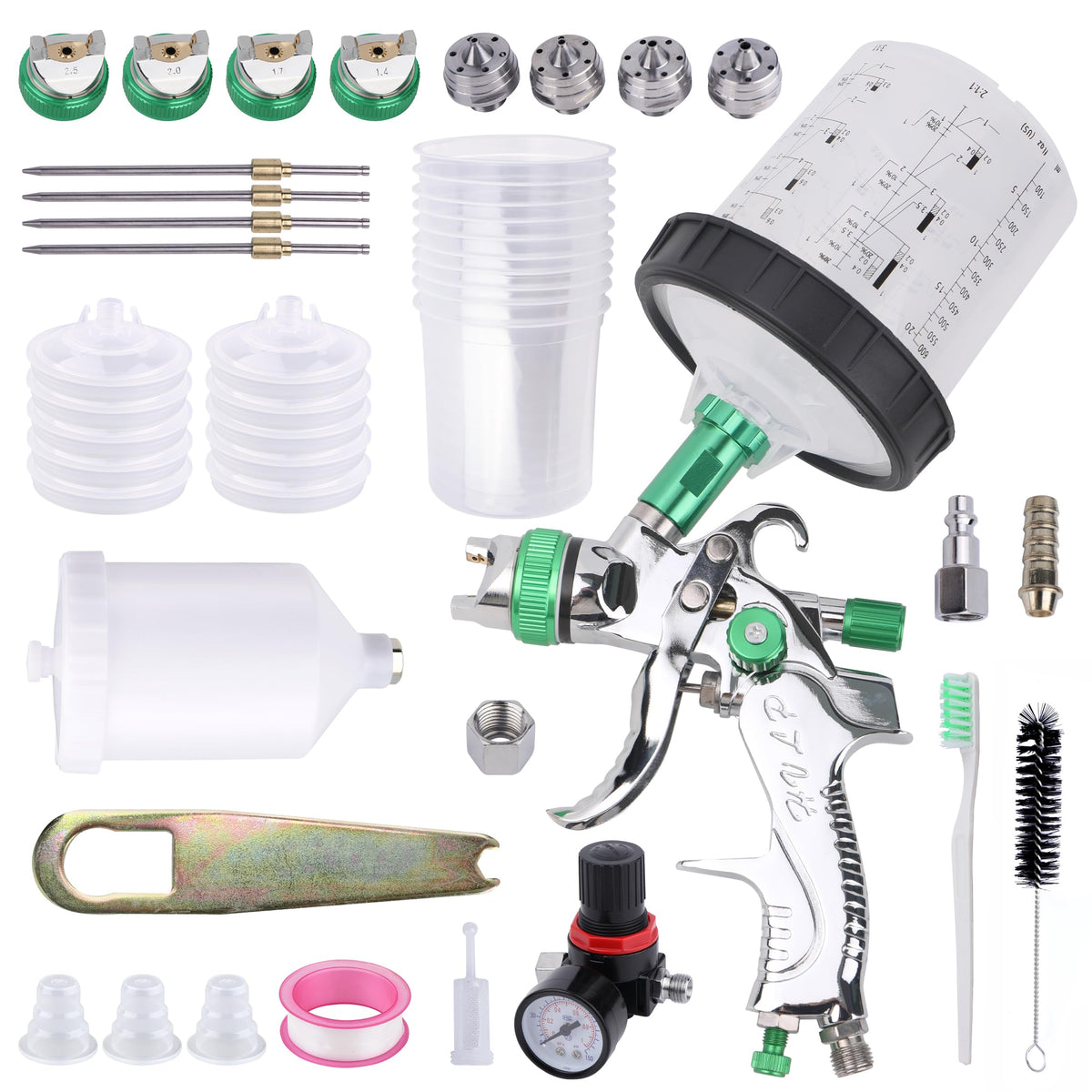Zeinlenx HVLP spray gun front view with ergonomic handle for comfortable long use.