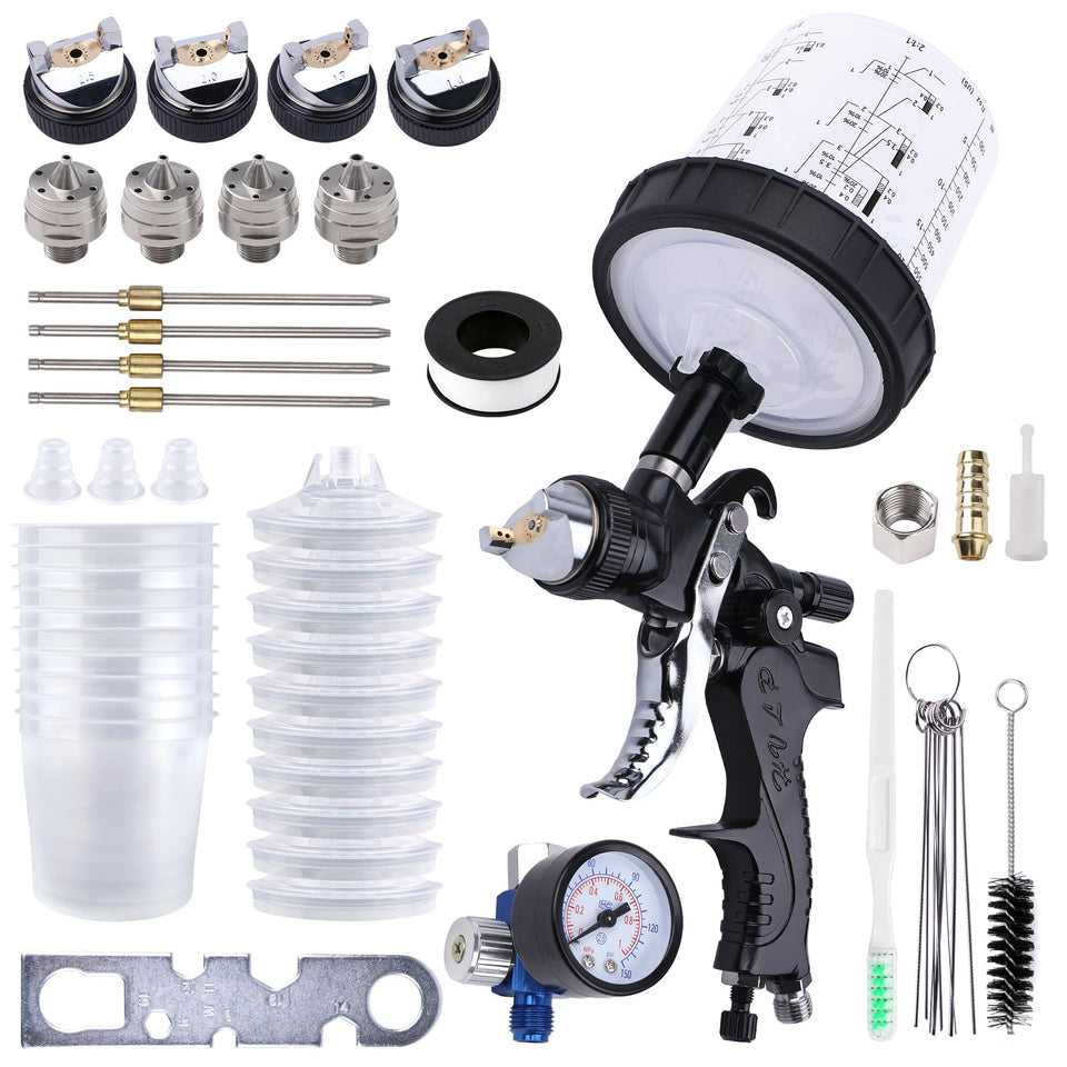 Zeinlenx HVLP spray gun front view for precise automotive coating.