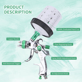 Zeinlenx spray gun nozzle set shows four sizes for versatile coatings.