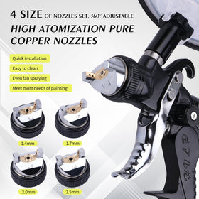 Zeinlenx HVLP spray gun side view highlighting ergonomic design.