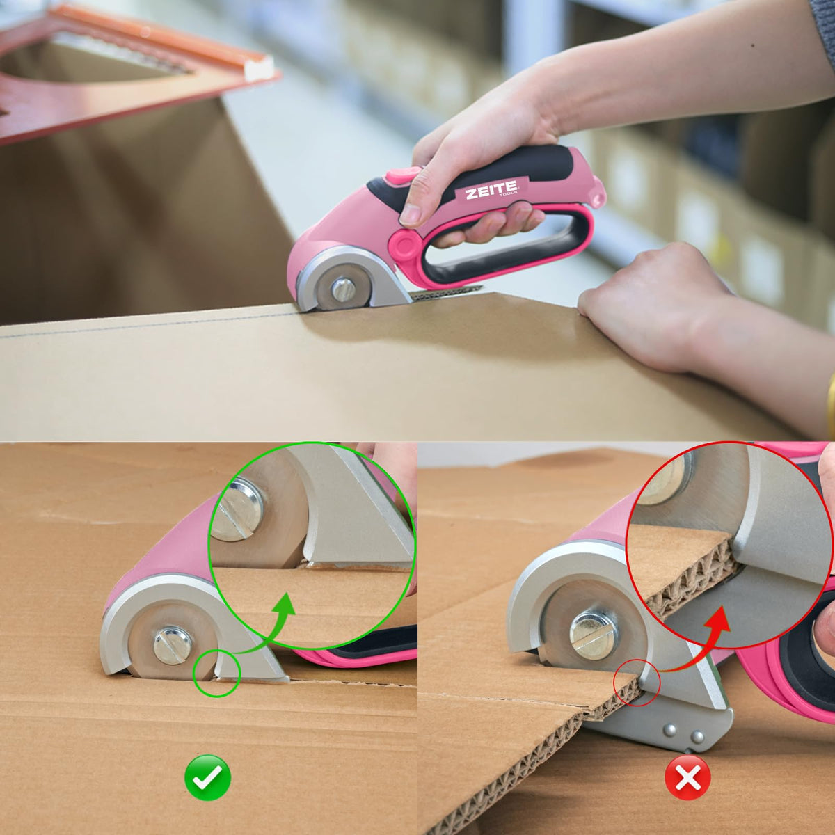 Zeite cutting cardboard demo shows versatile material handling