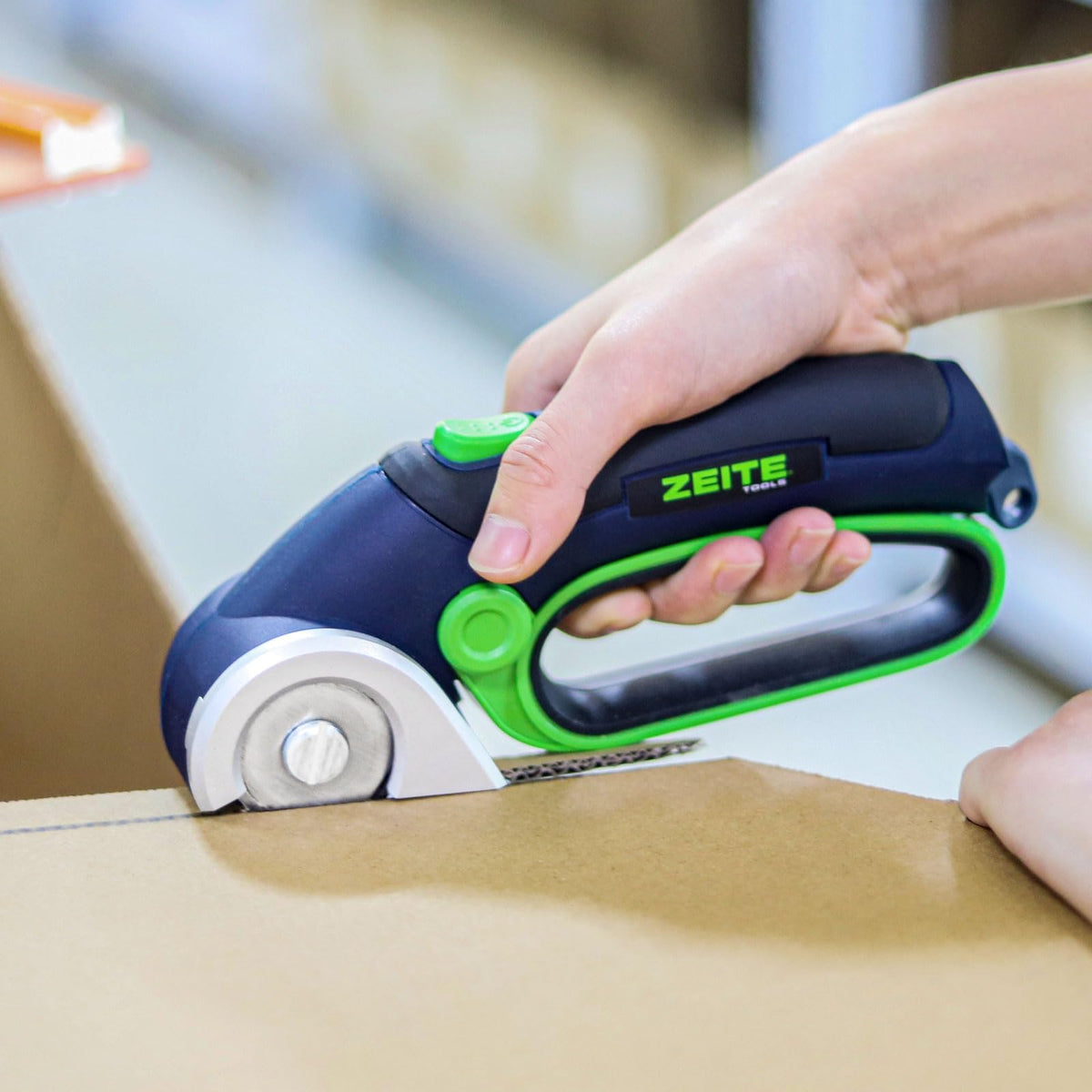 Zeite 4V cordless electric scissors ergonomic handle for comfortable control.
