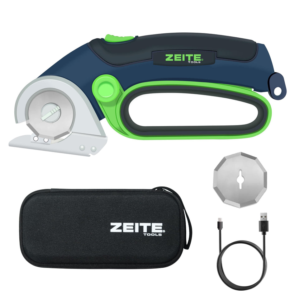 Zeite 4V cordless electric scissors front view, compact and easy to grip for precise trimming.