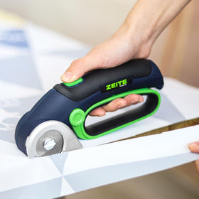 Zeite 4V cordless electric scissors USB charging setup for convenient recharging.