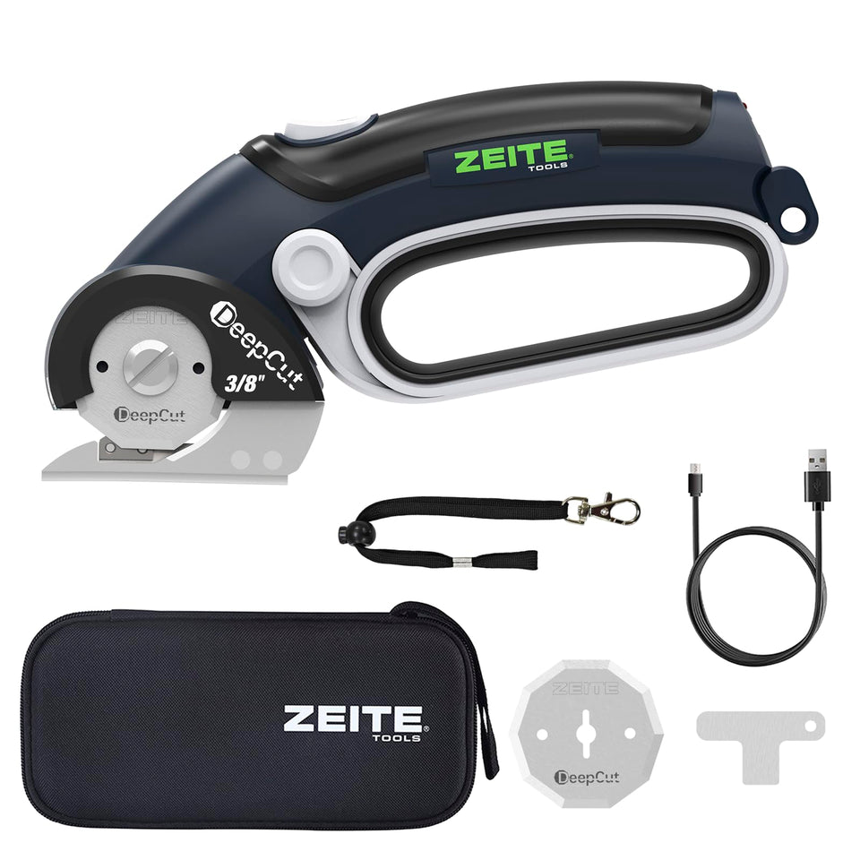 Zeite Deepcut in action showing 3/8 inch cutting capacity for thick materials.