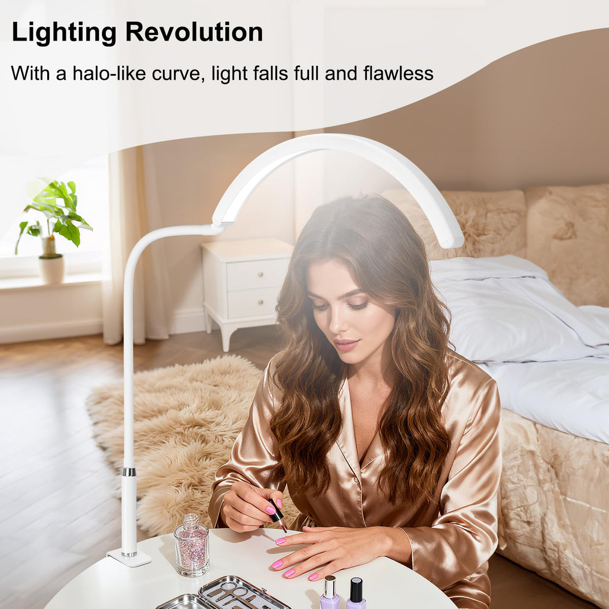 ZEKAHOV desk light clamp securely attaches to a table edge