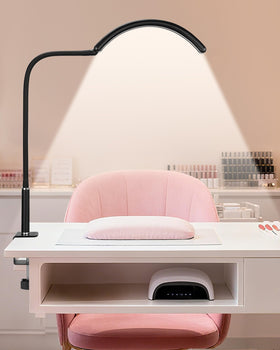 ZEKAHOV half moon LED desk light angled for precise nail art illumination