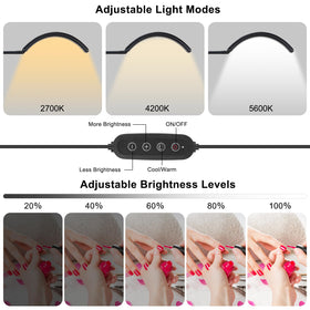 ZEKAHOV half moon LED desk light color temperatures offer warm, natural, or cool tones
