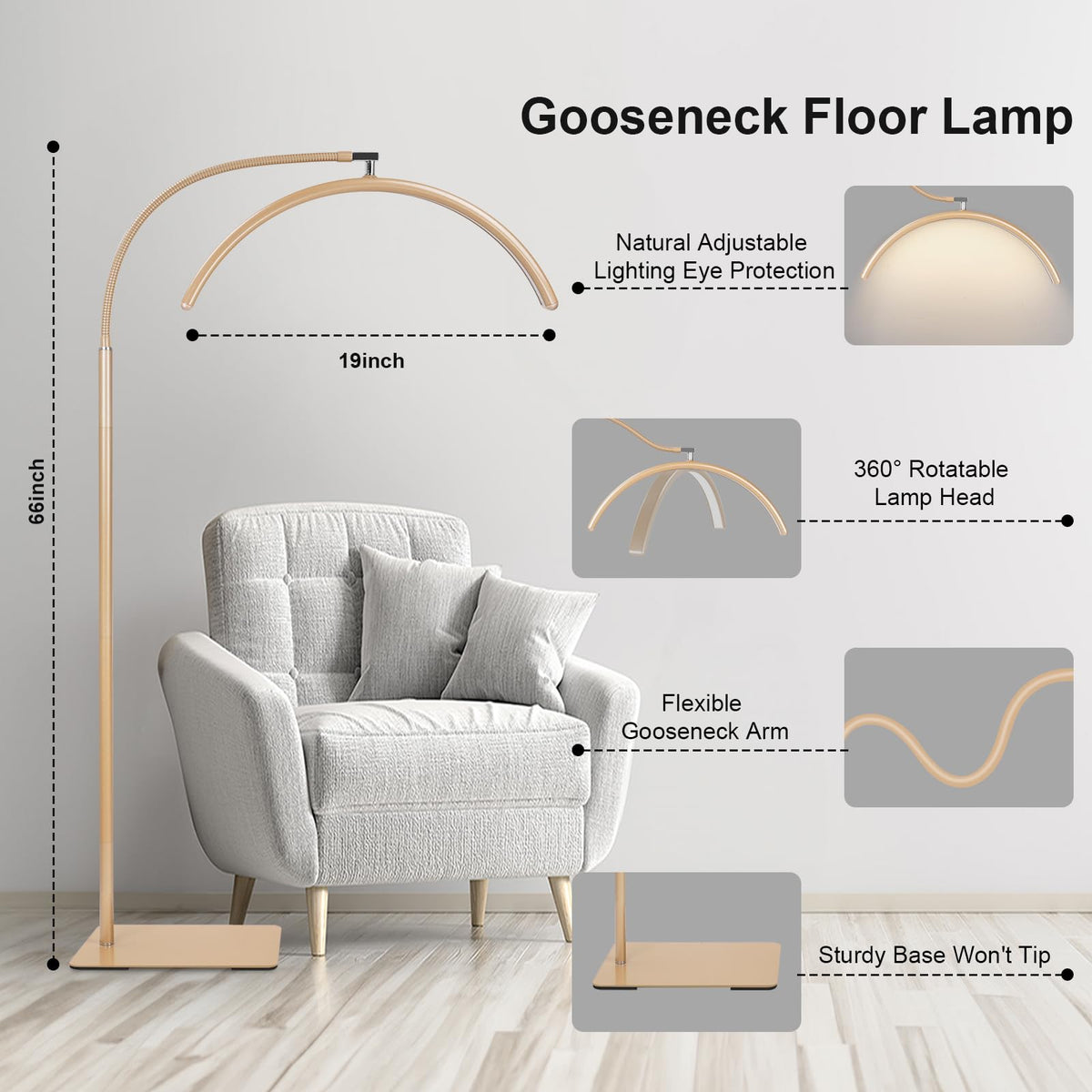 ZEKAHOV LED lamp with adjustable color temperature for warm to cool light