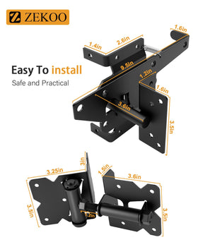 ZEKOO hinges close-up reveals robust 304 stainless steel and black finish