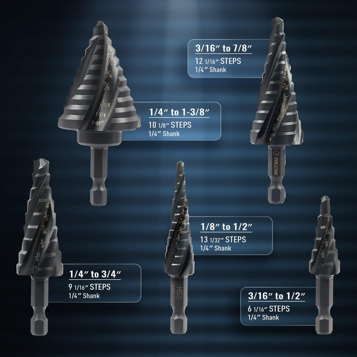 ZELCAN hex shank quick-release enables secure changes during projects.