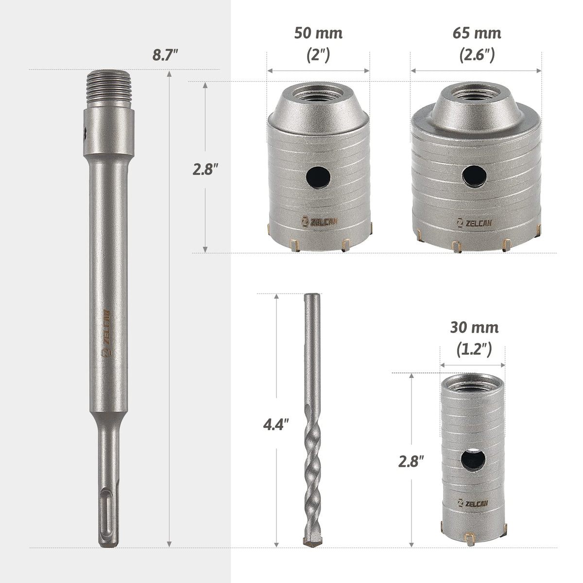 ZELCAN hole saw 65mm cutting stone smoothly