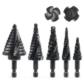ZELCAN step-bit-set in case for organized, ready-to-use drilling projects.