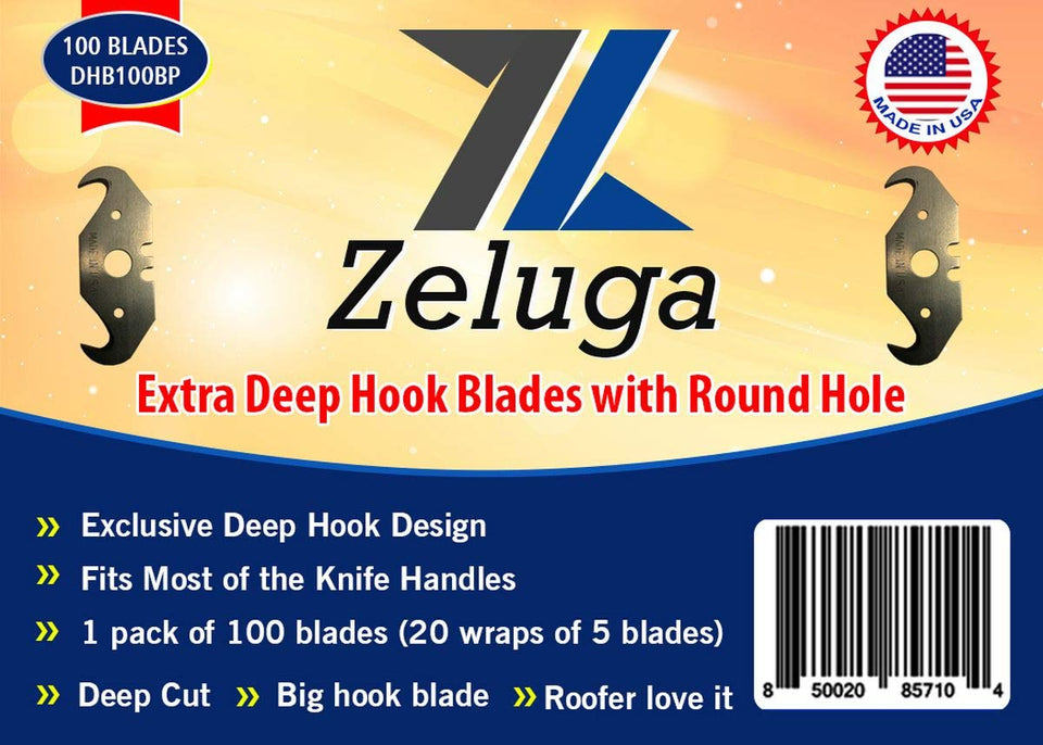 Zeluga 19-328 utility deep hook blades with round hole for heavy-duty cuts