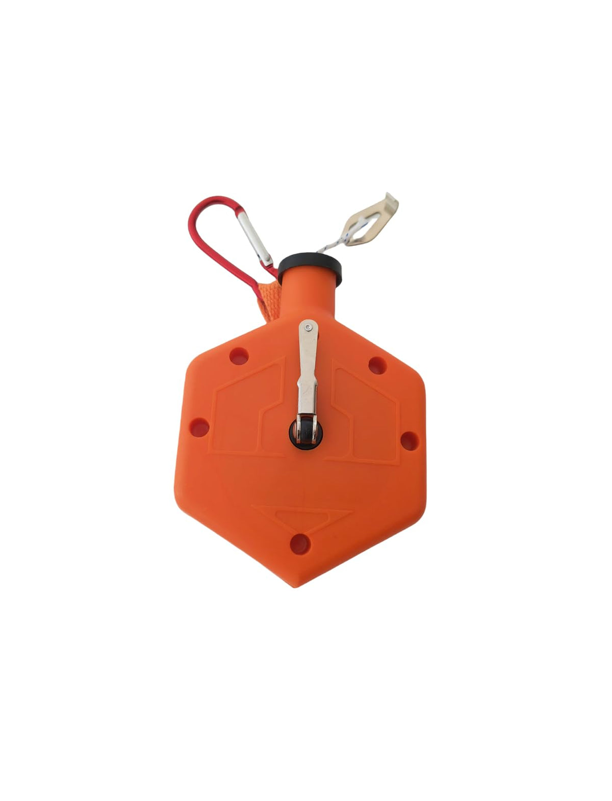 Zeluga chalk reel carabiner attachment secures tool on-site use