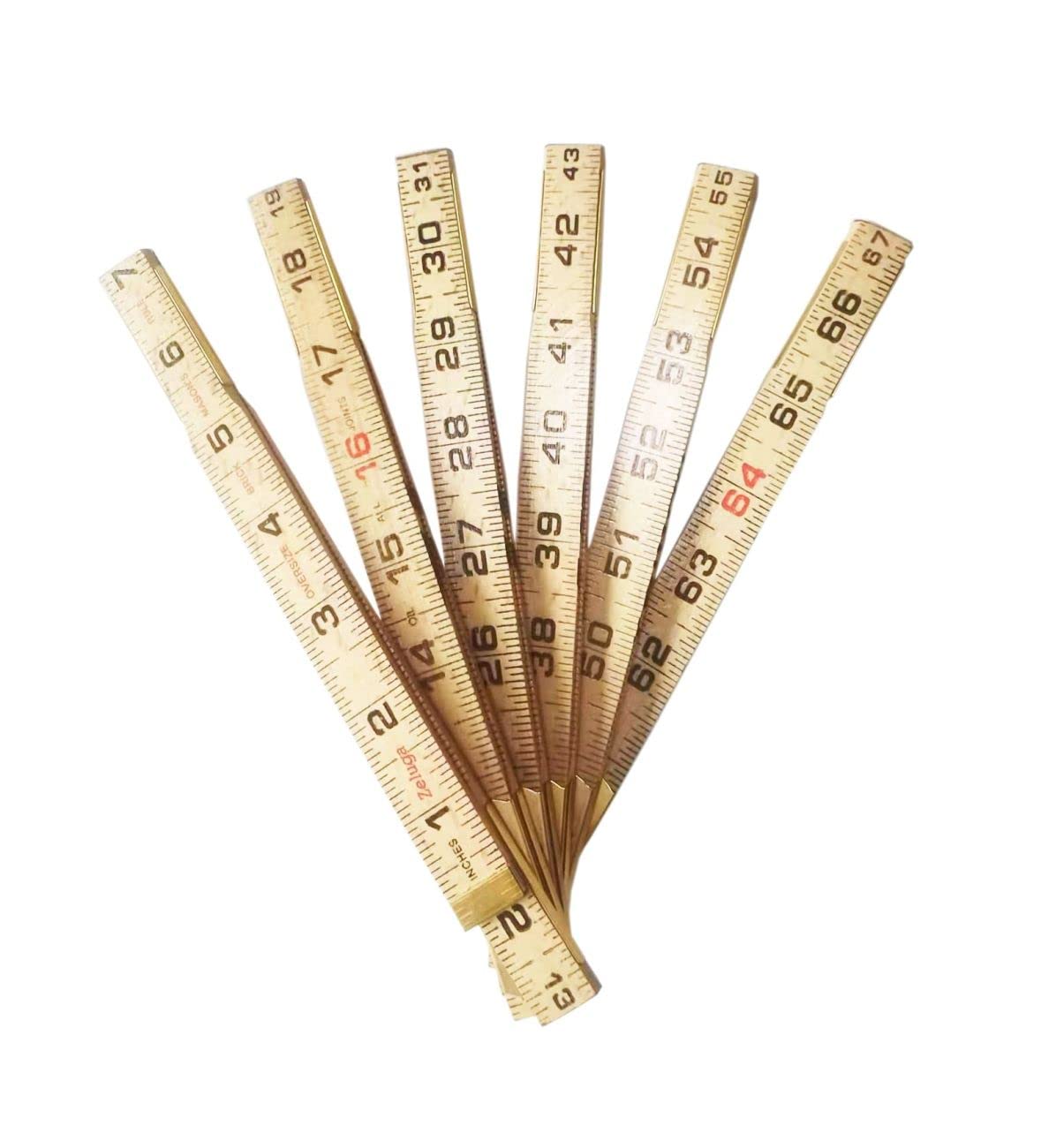 Zeluga brick mason ruler with regular outside markings for quick measurements