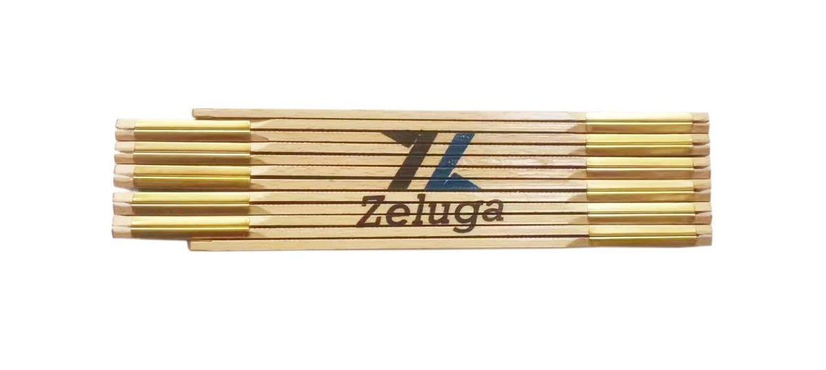 Zeluga oversized wooden rule with vertical inches on both edges