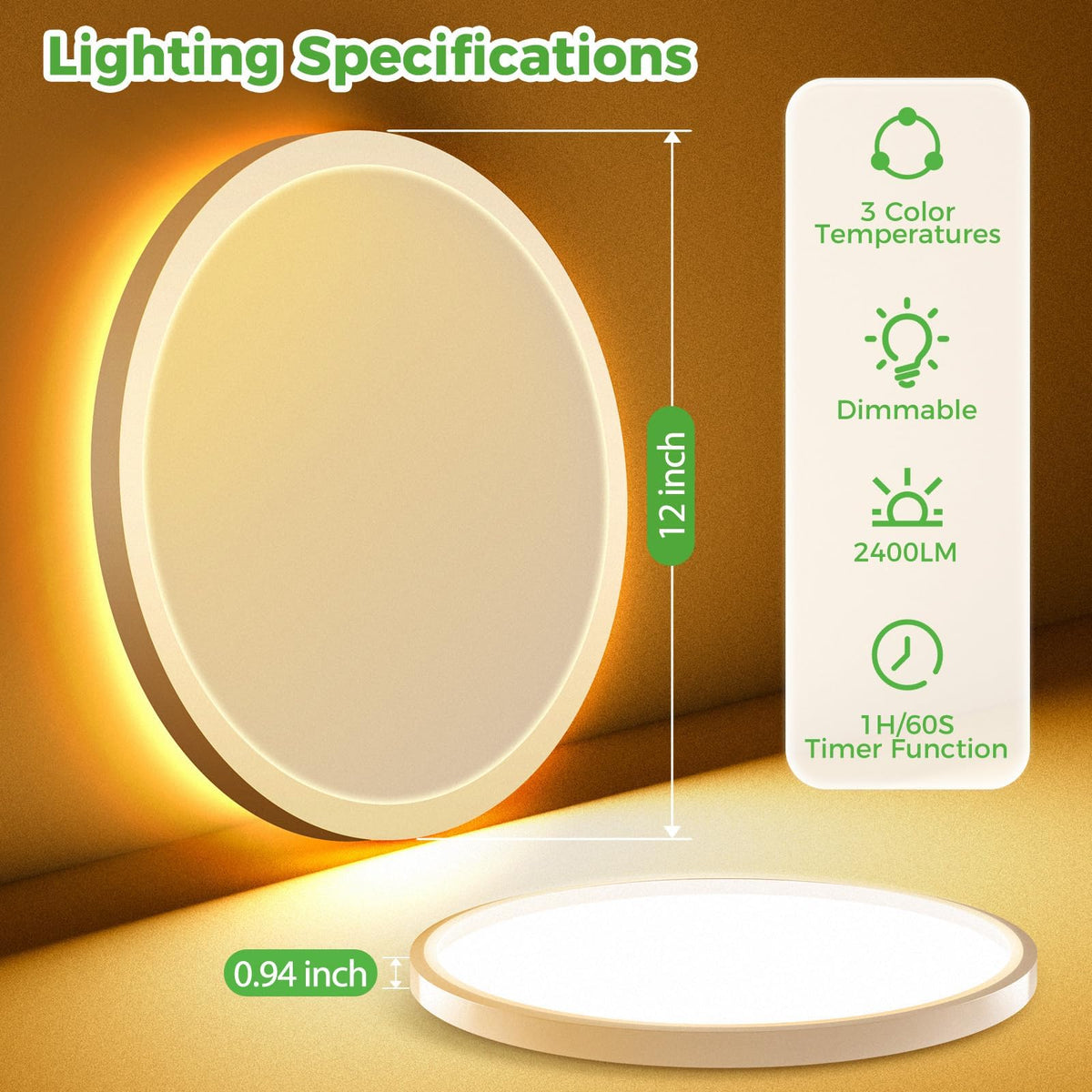 eye-friendly zemty LED ceiling light with high CRI for clear visibility