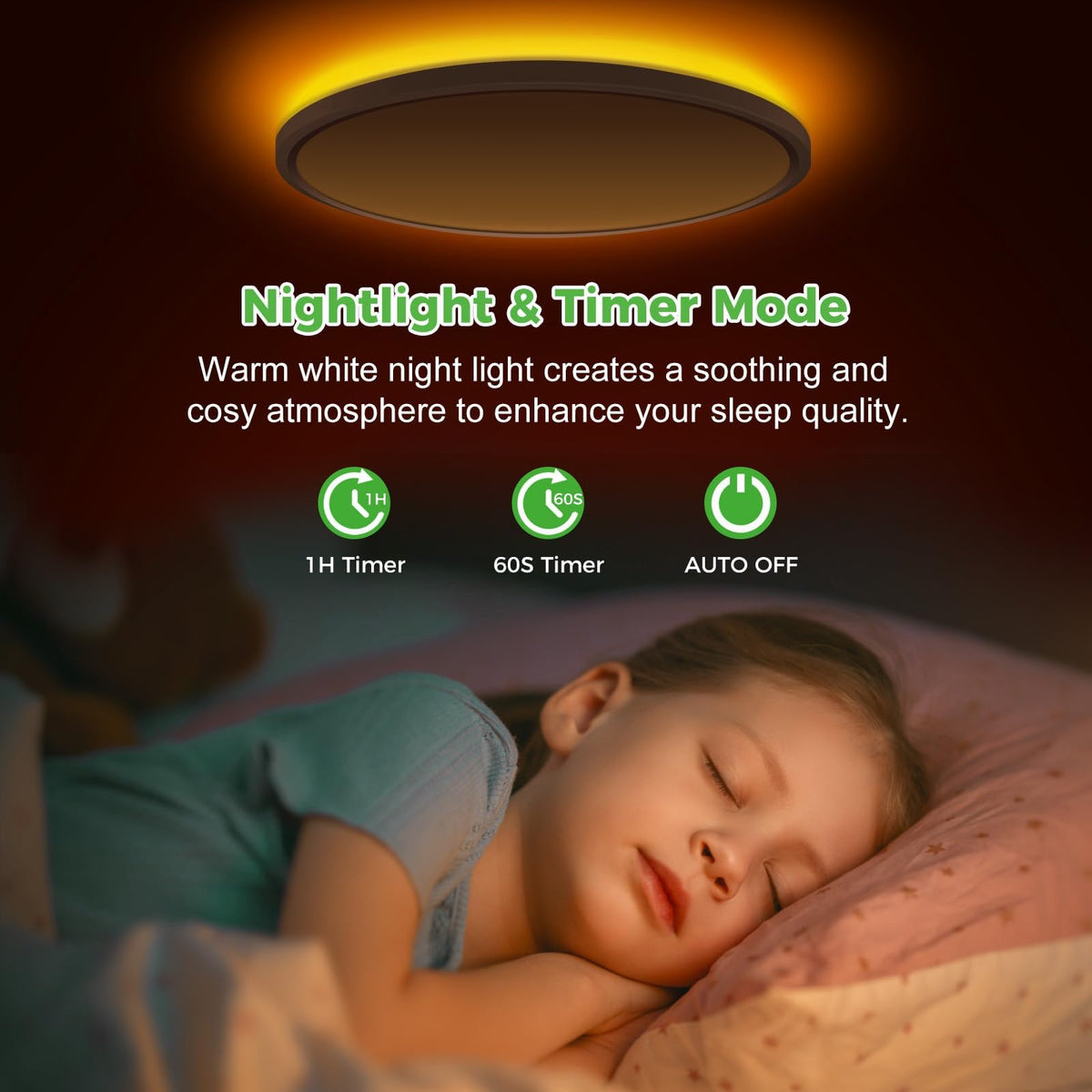 zemty ceiling light with remote control for easy brightness and color adjustments