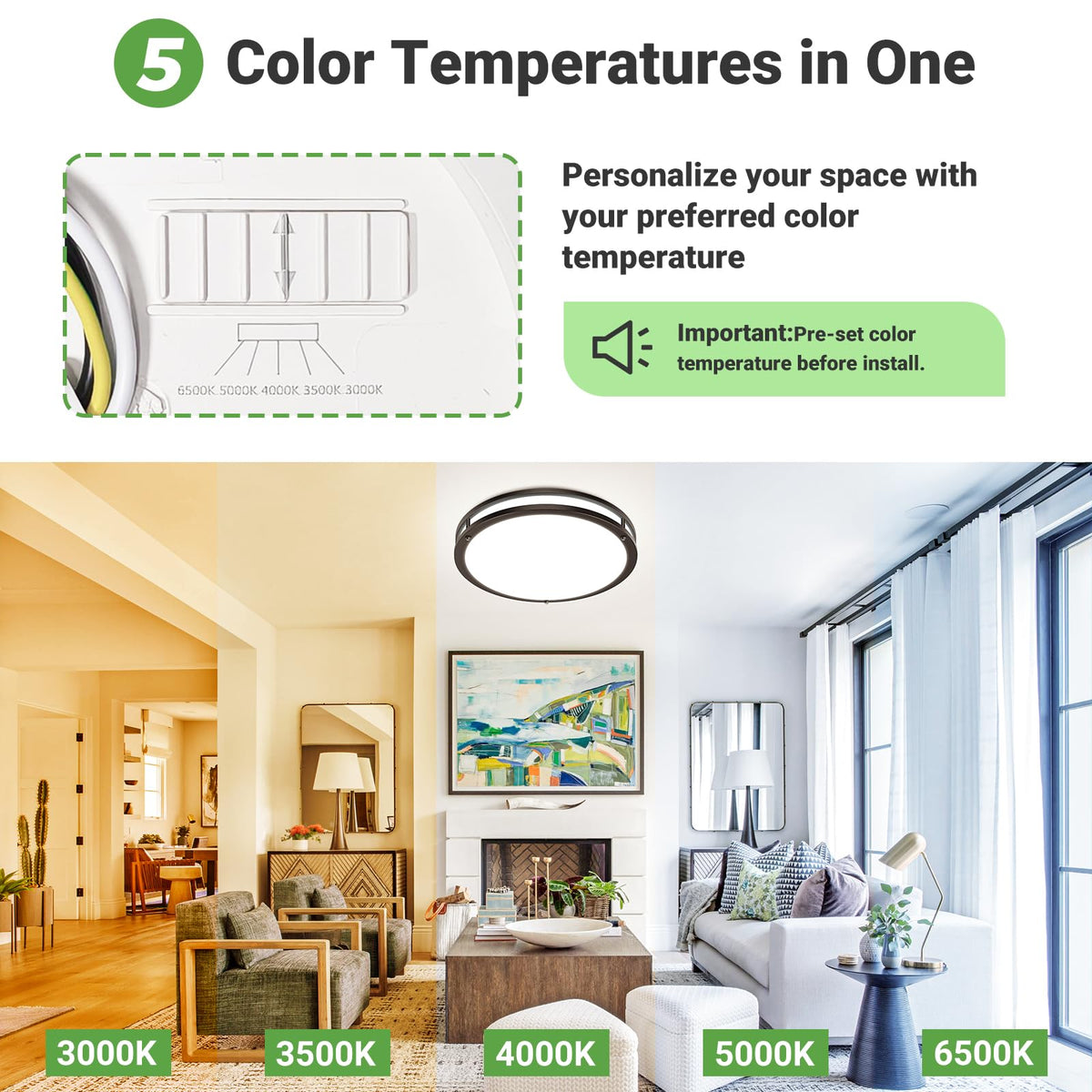 zemty 2-pack 10-inch color temperature switch enables easy ambience control