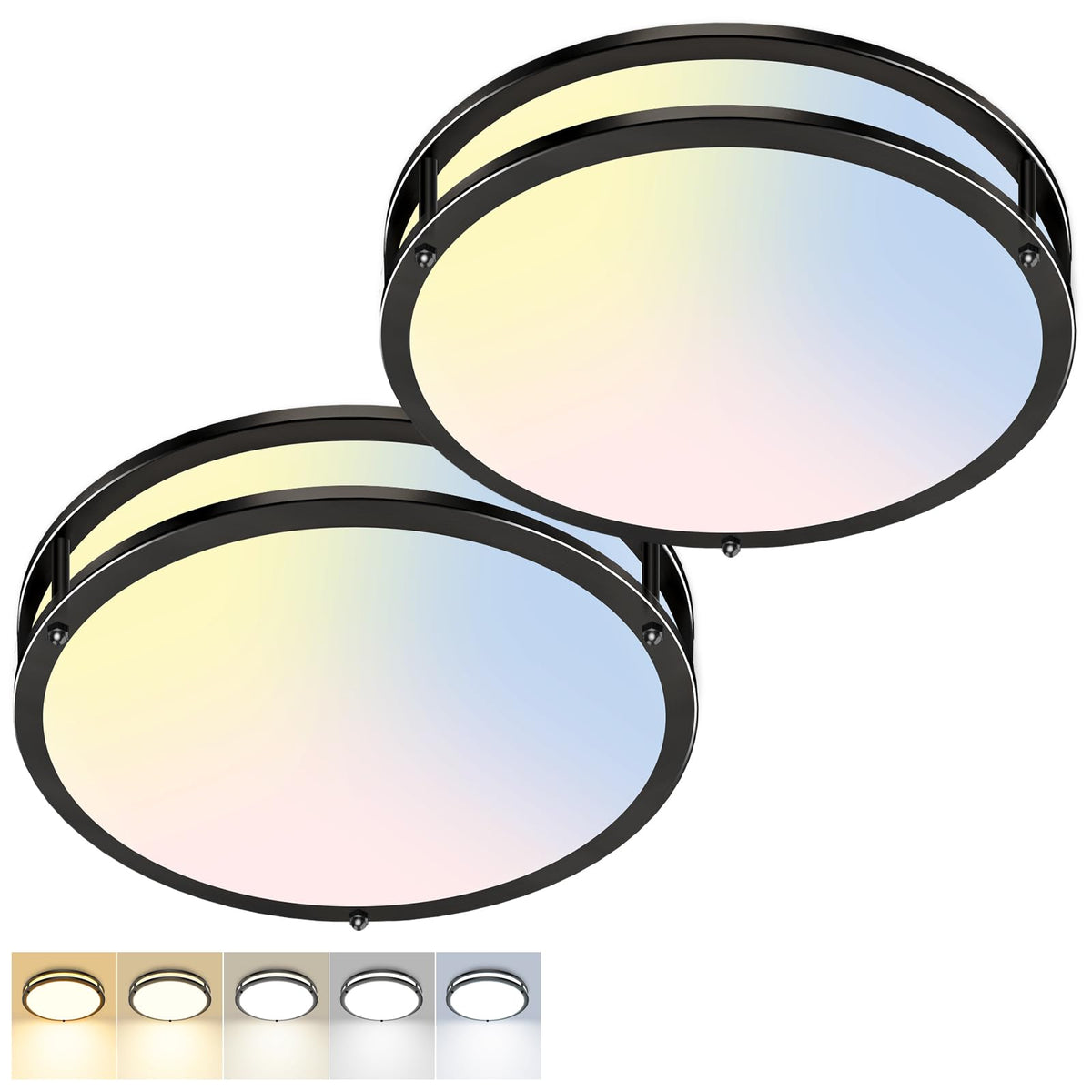 zemty 2-pack 10-inch flush mount dimmable light for flexible ambience