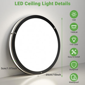 zemty 2-pack 10-inch ultra-slim profile fits tight ceilings