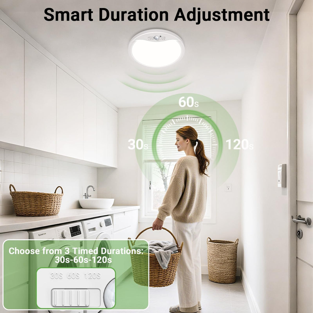 Zemty 4-pack 9-inch ceiling light with toggle to switch color temperature