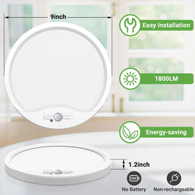 Zemty 4-pack 9-inch flush mount ceiling light showing energy-saving design