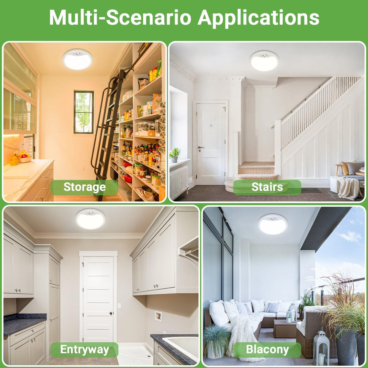 Zemty 4-pack 9-inch laundry room lighting with high brightness