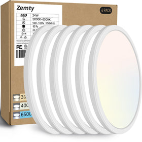 zemty 6Pack round flush-mount ceiling light kit for uniform room lighting