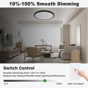 Zemty dimmable fixture allows precise brightness control from 10 to 100 percent.