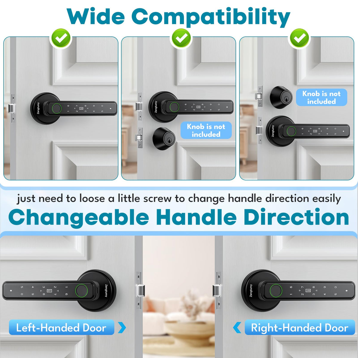 Zengtumy biometric door lock offers durable security for homes and offices