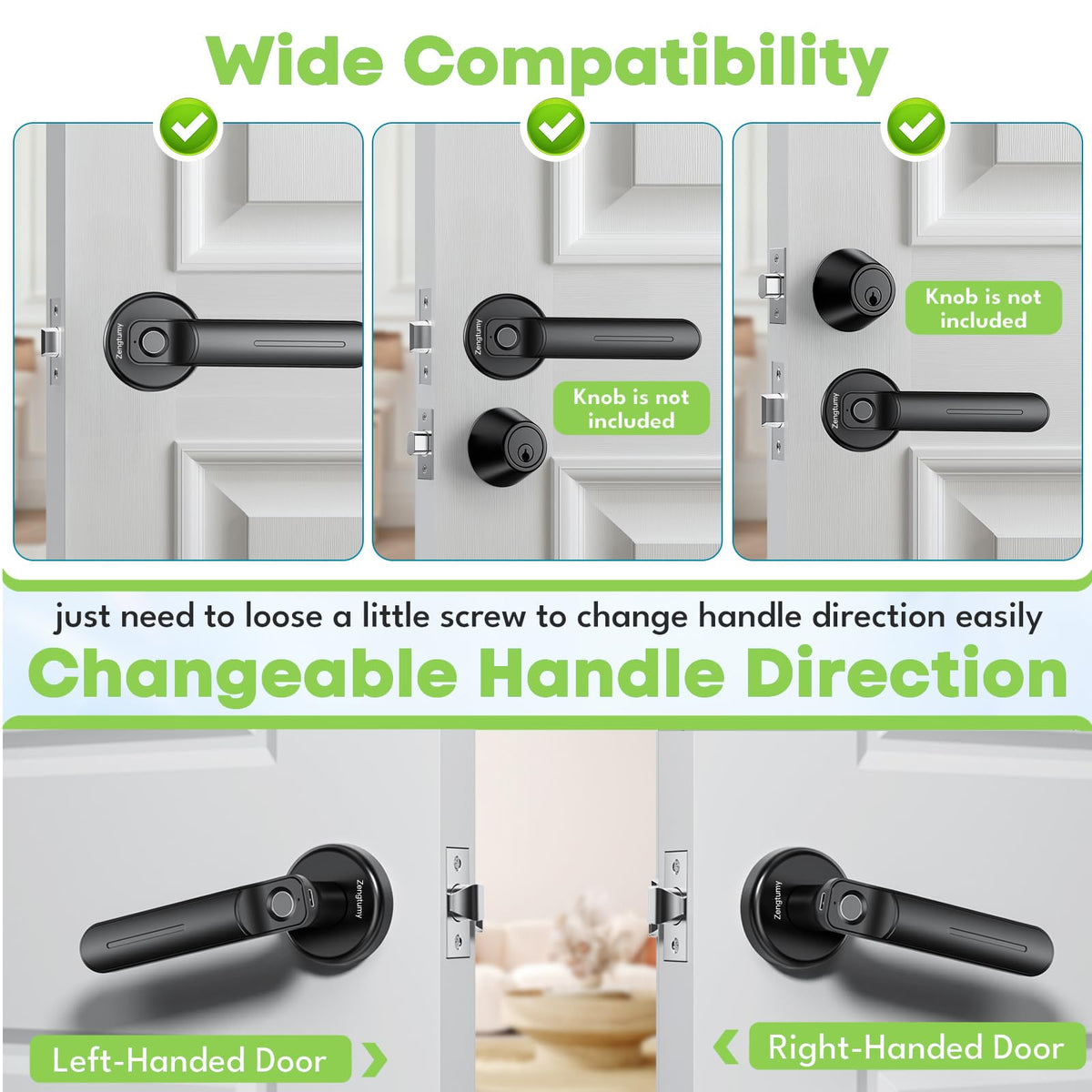 Zengtumy compact black design suits any door while preserving convenient access.