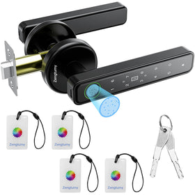 Zengtumy fingerprint door lock front view for secure home entry